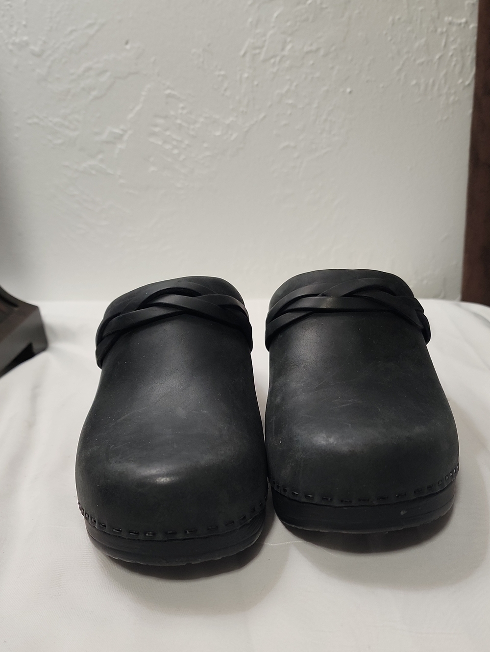 L.L. Bean Black Braided-Trim Slip-On Mules